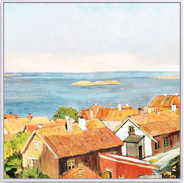 上品印画莫奈油画三联画风景画北欧沙发背景墙客厅挂画装饰画墙画