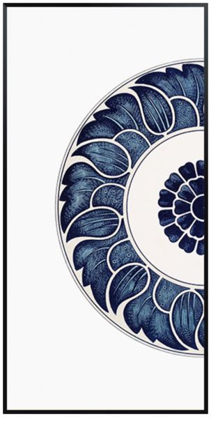 新中式仿青花瓷玄关装饰画现代客厅传统图案挂画餐厅会所双联壁画