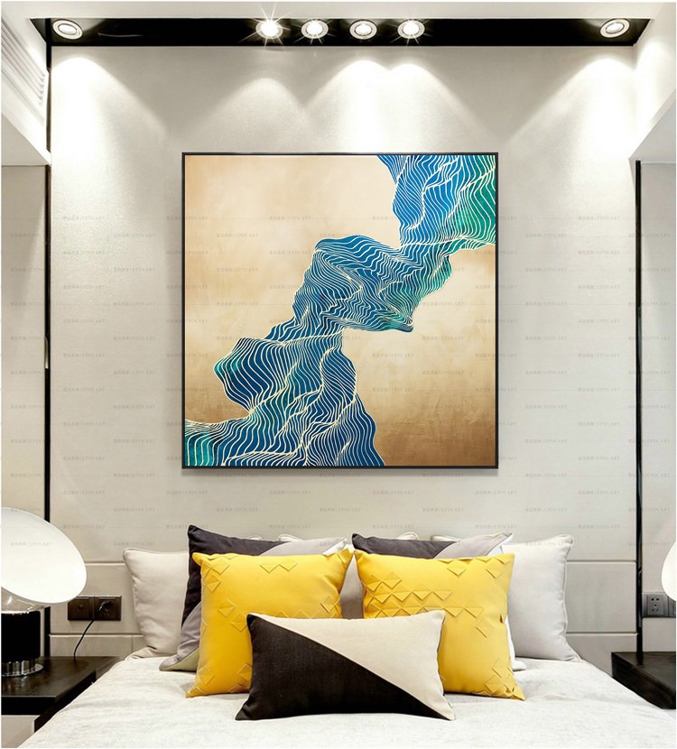 北欧风格简约装饰画客厅背景墙画玄关挂画样板房画酒店抽象挂画-美间设计