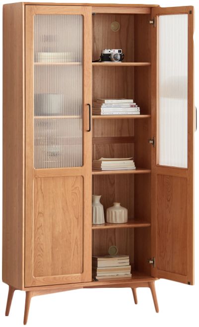 源氏木语 现代简约樱桃木全实木书柜-书柜-2021美间(软装设计采购助手