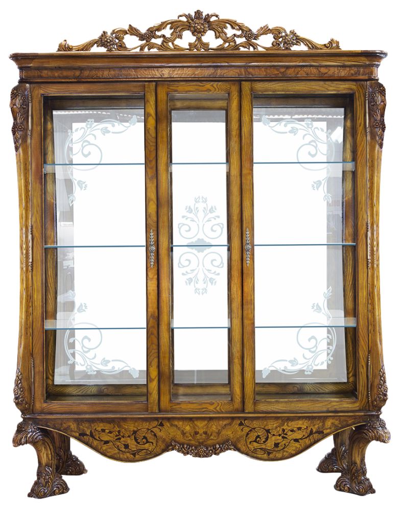 jans2en进口家具欧式美式实木雕花复古玻璃门中大型酒柜餐边柜