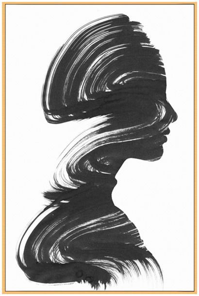 画为 现代艺术抽象女人手绘速写