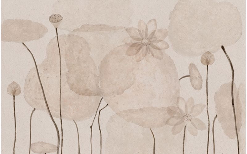 新电视背景墙布中式水墨荷花壁纸现代简约客厅定制背景墙壁画墙纸