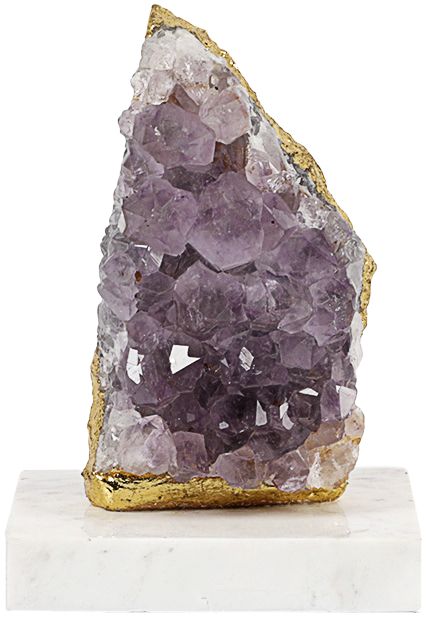 仙思图 现代天然紫水晶大理石轻奢样板房间别墅售楼部摆件