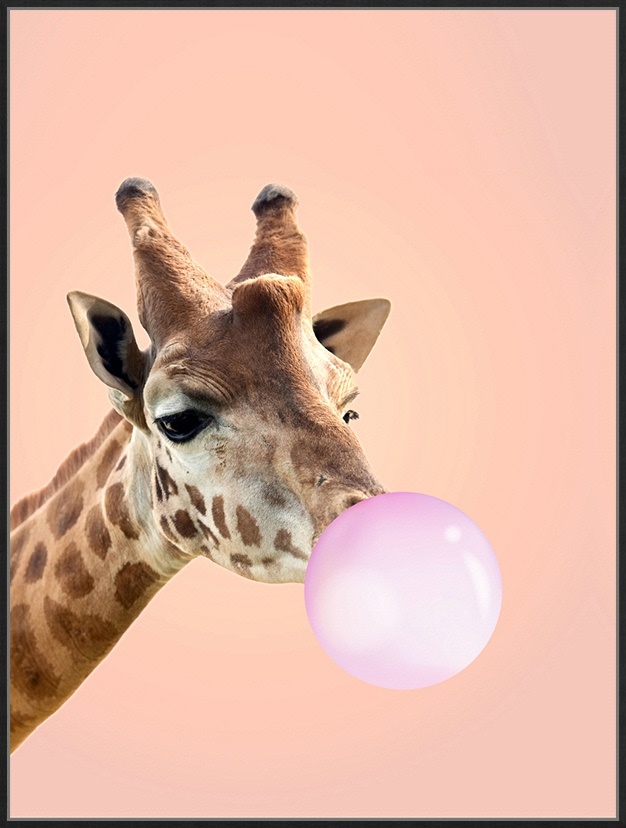 北欧现代风格装饰画 吹泡泡斑马长颈鹿客厅组画 动物简约卧室挂画