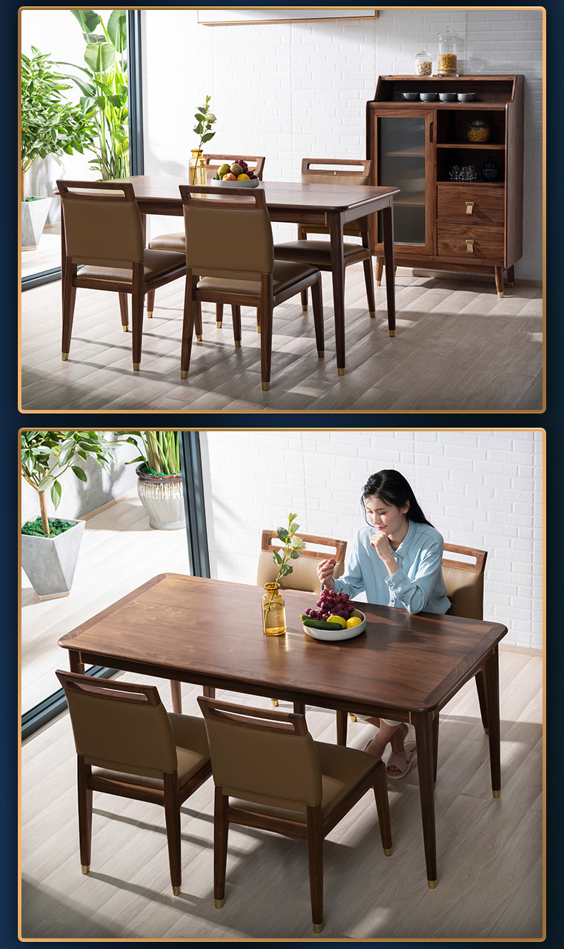 铜师傅 新中式铜木主义米兰阳光餐厅家具餐桌