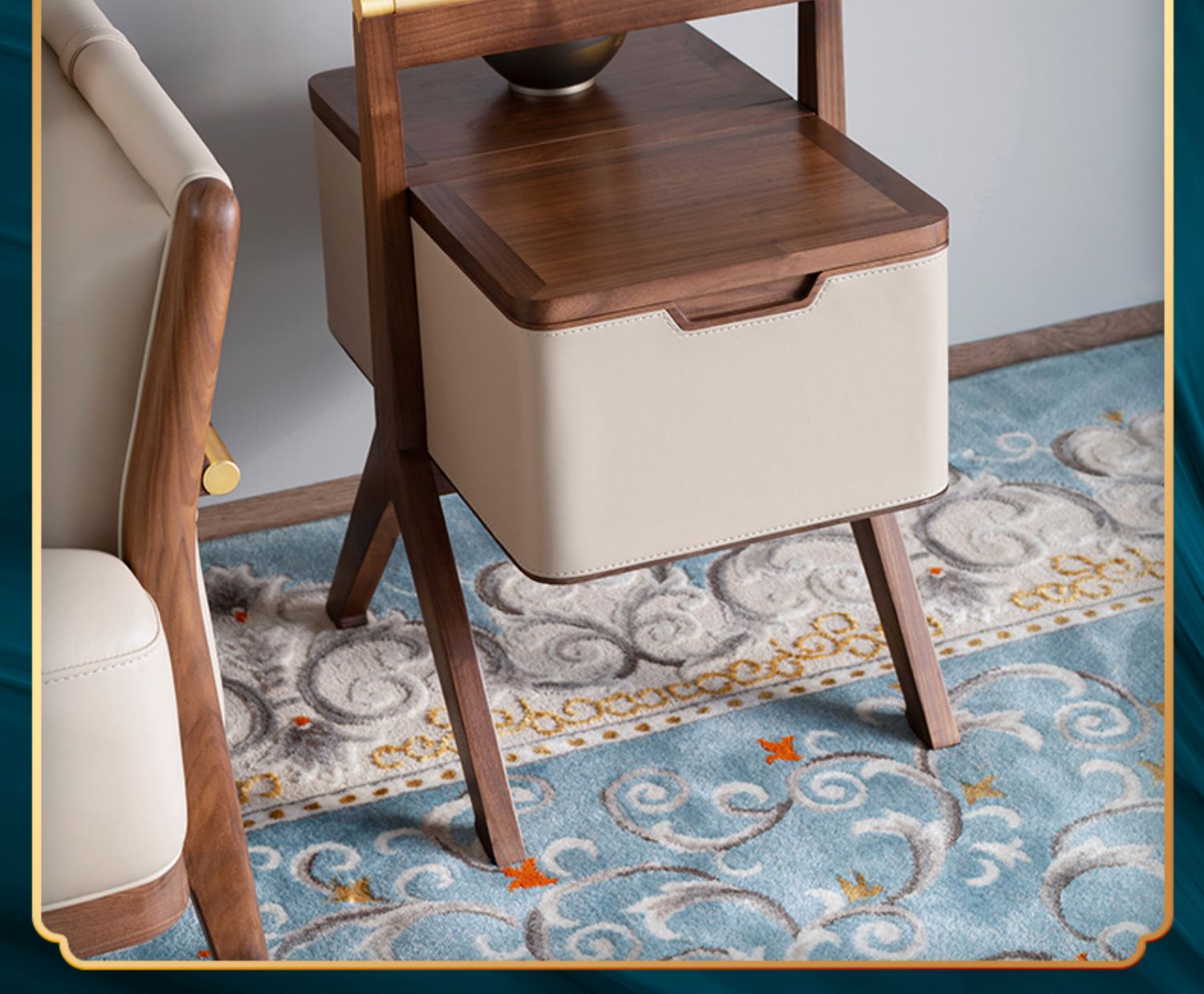 铜师傅 新中式铜木主义双人沙发