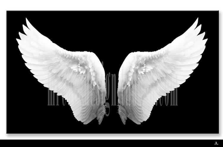 黑白创意天使翅膀壁画创意个性现代床头画墙面极简无框画艺术墙画