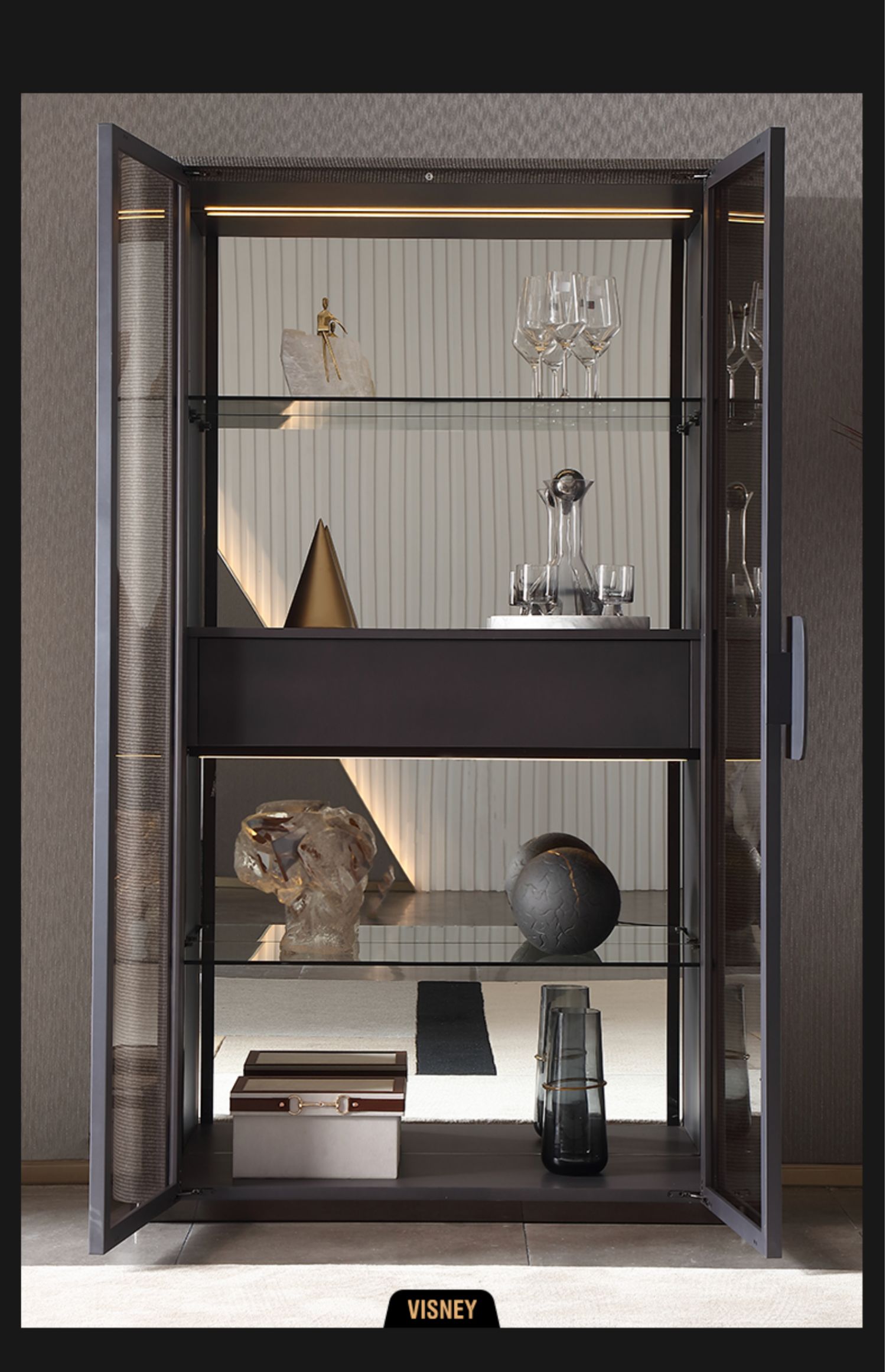 卫诗理 现代轻奢岩板两门酒柜 -酒柜-2021美间(软装设计采购助手)