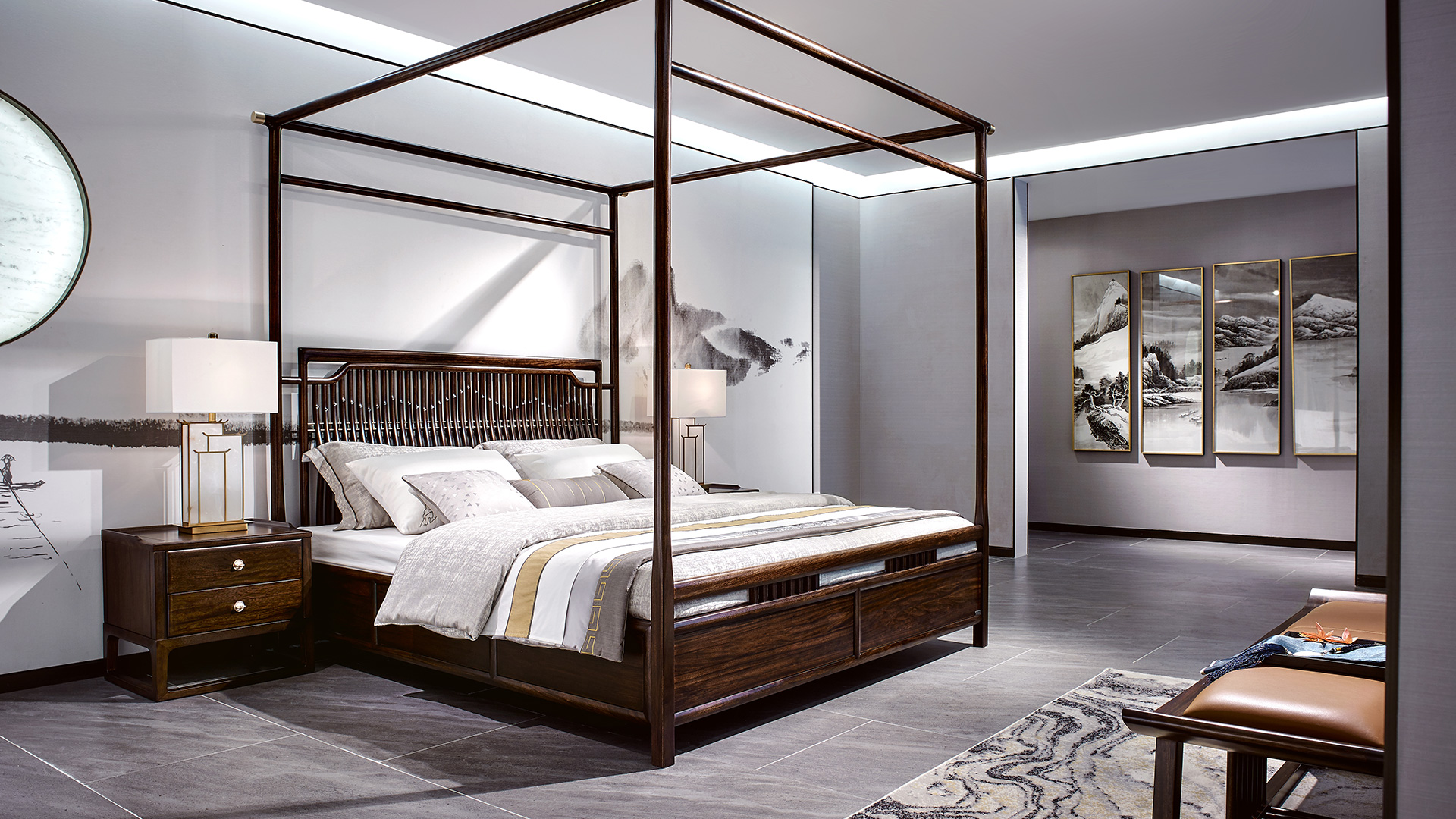 墨道 新中式实木架子床