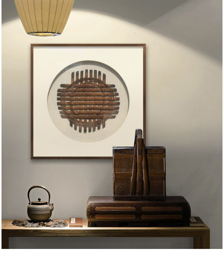 新中式民宿装饰画酒店别墅宾馆饭店软装样板设计师禅意实物挂画