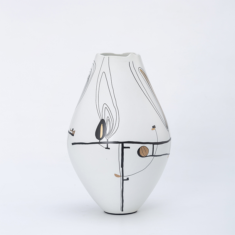 陶尊 现代手绘创意陶瓷花器-商品-美间(软装设计采购助手)