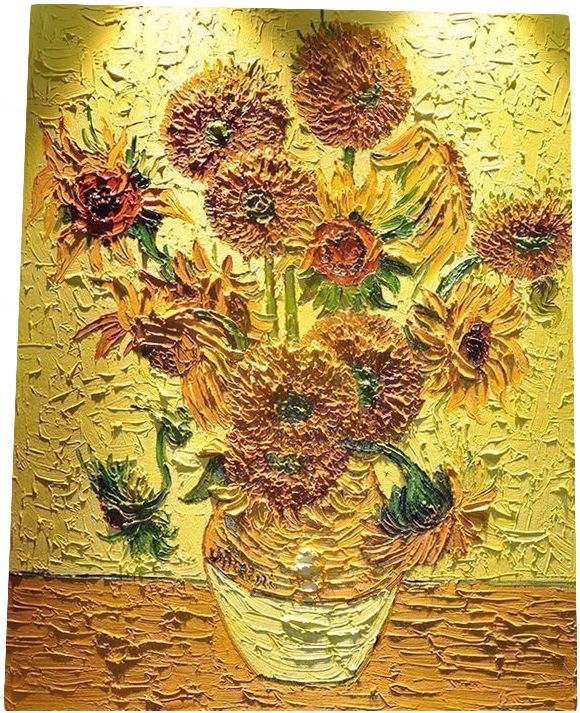 精品-梵高作品7幅向日葵纯手绘油画含14朵和15朵向日葵手工名画