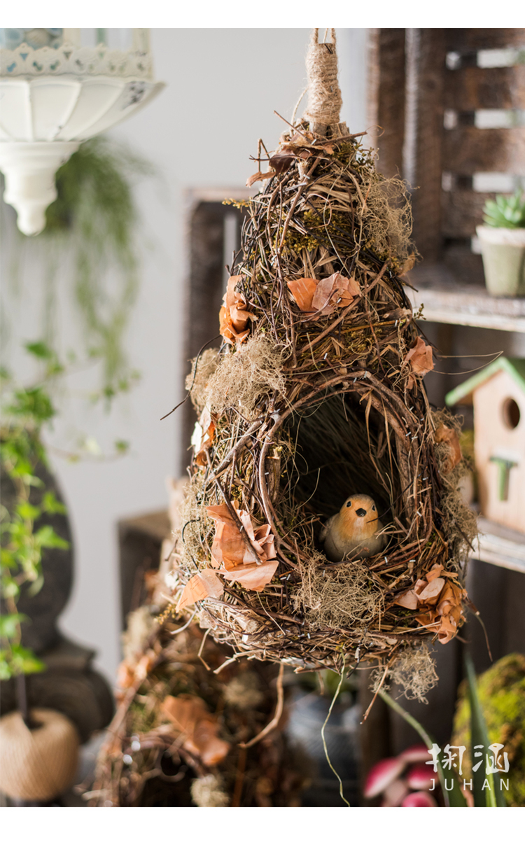 掬涵家居 juhan home 田园天然草藤鸟窝鸟巢鸟屋园林庭院装饰杂货花园