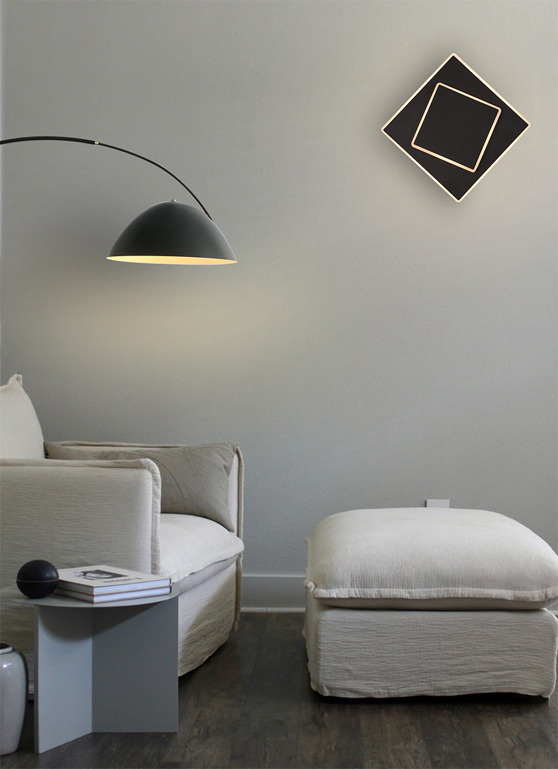 松伟灯饰 现代简约客厅装饰壁灯正方形创意ins风壁灯