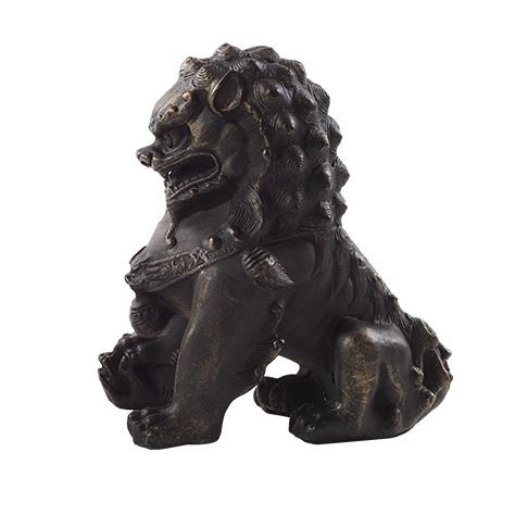 三春三夏 新中式黑色铸铁狮子摆设