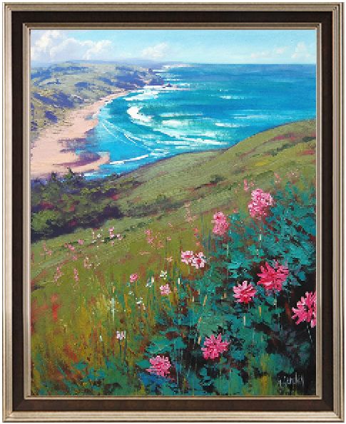 面朝大海春暖花开 纯手绘油画 原创现代风景装饰画餐厅卧室墙画