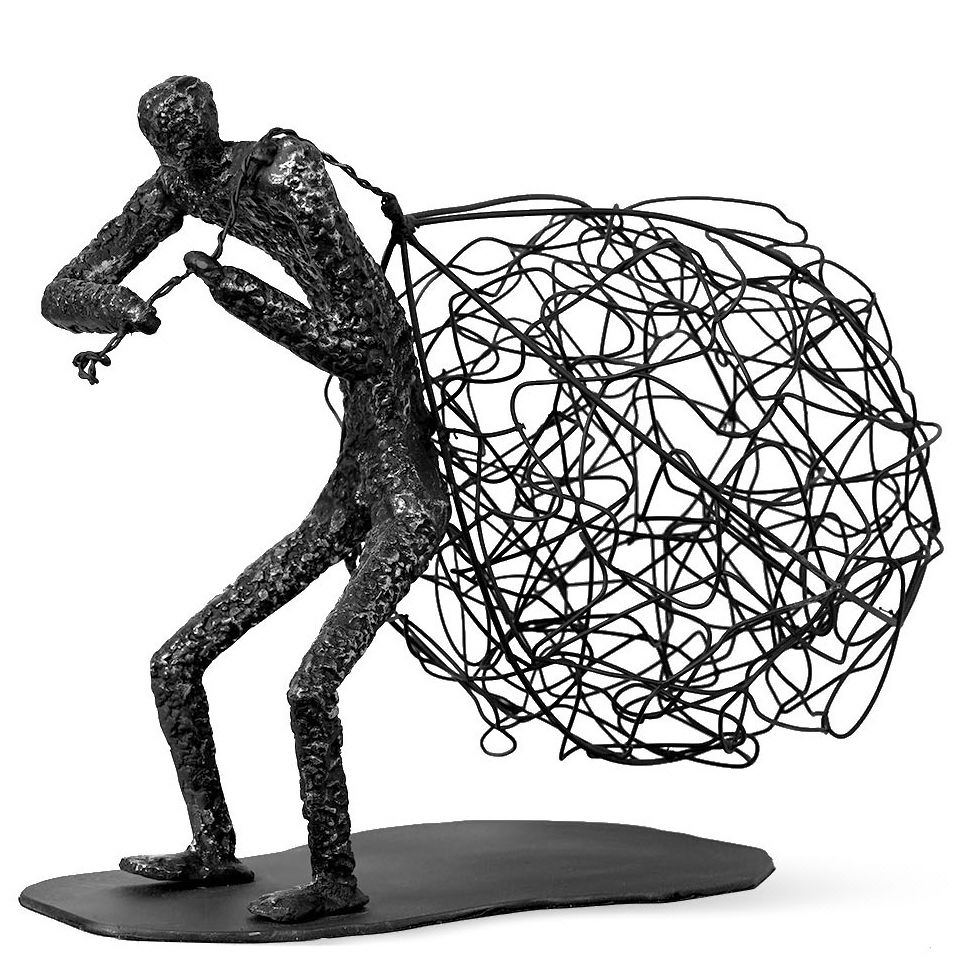 lamome deco 现代黑色铸铁艺术人物雕塑摆件