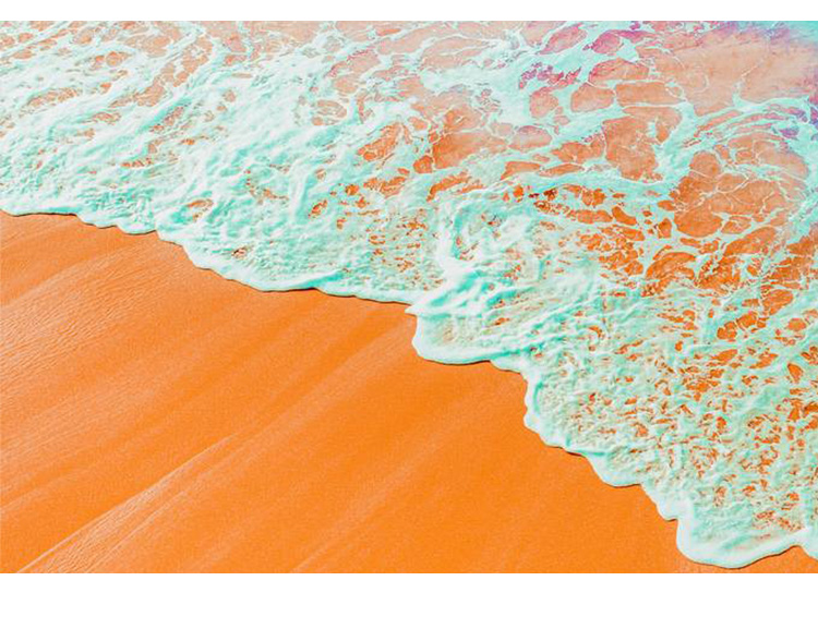 ins北欧风森林系装饰画橘色橙色人物风景水彩挂画少女心背景墙画