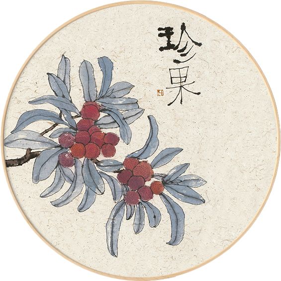 李知弥x仟象映画 新中式圆形实木装饰画客厅挂画书房背景墙壁画