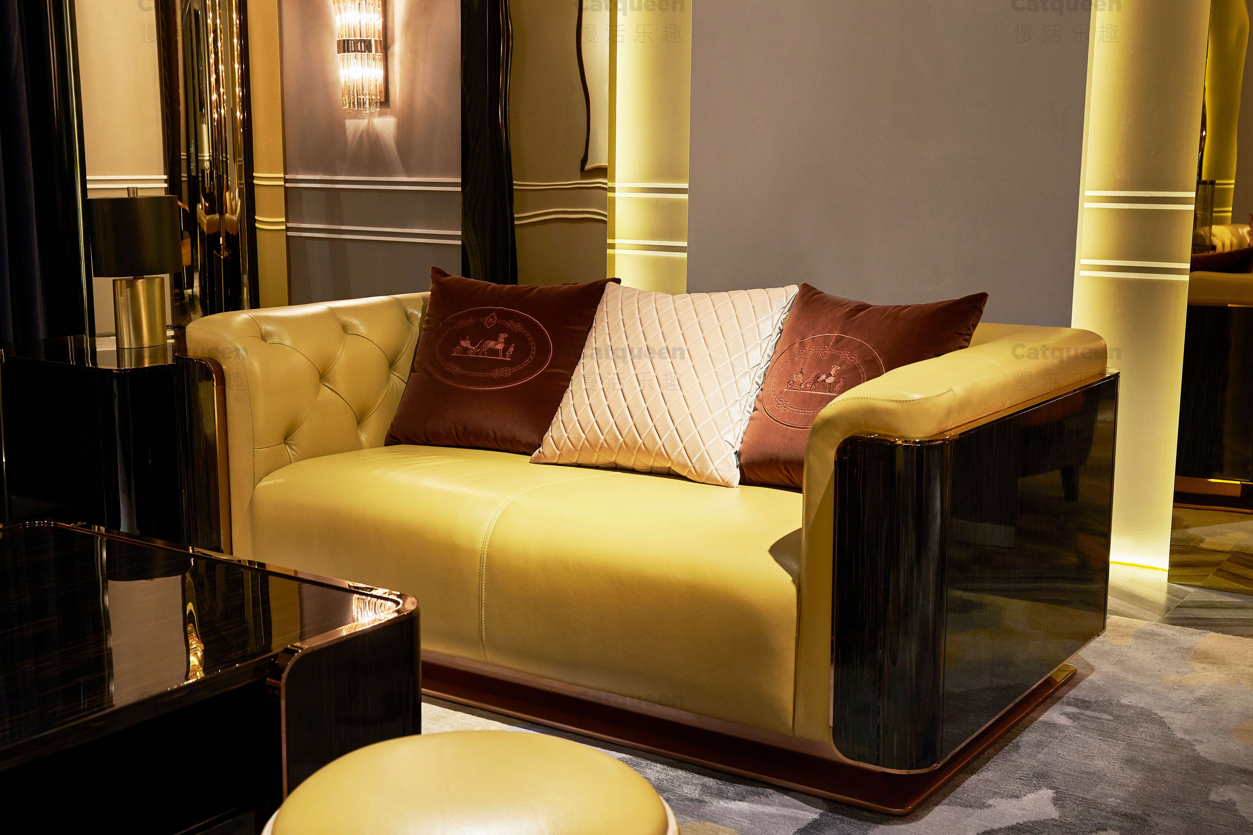 现代轻奢港式高端实木客厅沙发样板房别墅组合角几-边几-2022美间