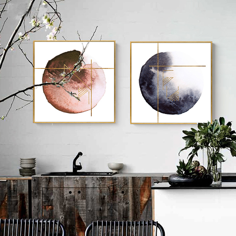 晶瓷画 现代简约客厅玄关餐厅样板间酒店商业空间挂画抽象有框画