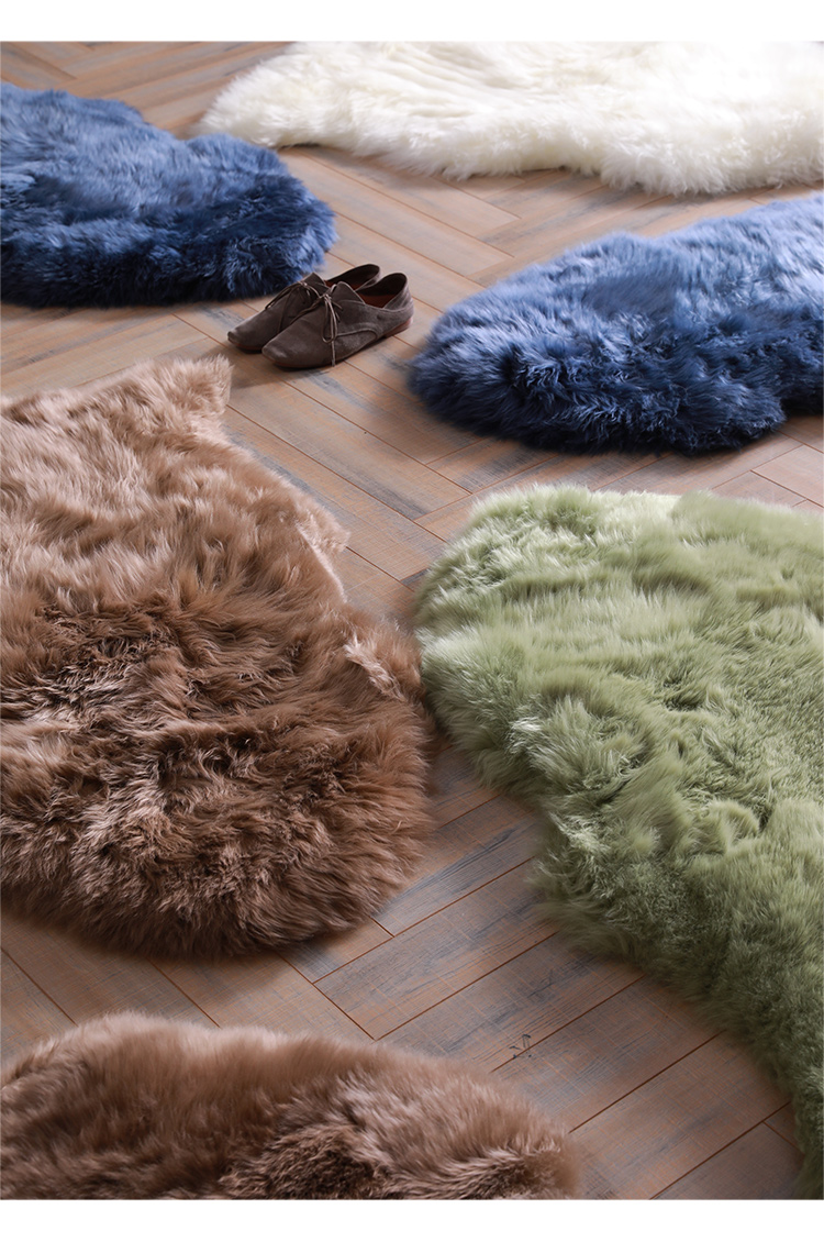 新西兰进口纯羊毛地毯 客厅长毛垫沙发卧室白色北欧皮毛一体坐垫