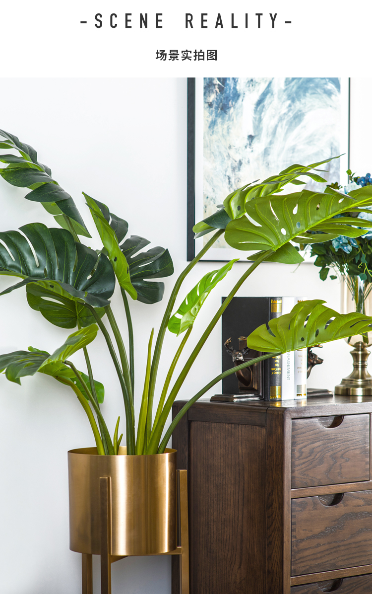 轻奢仿真绿植大型植物室内样板间客厅落地大盆栽软装饰品花瓶摆件