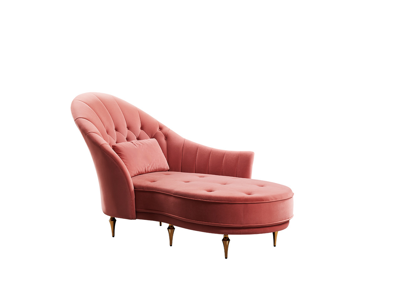 慢活乐趣 美式轻奢客厅绒质贵妃椅