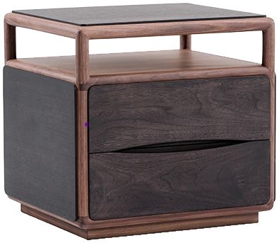 蓝尚 新中式轻奢住宅家具意式轻奢简约风格主卧实木床头柜