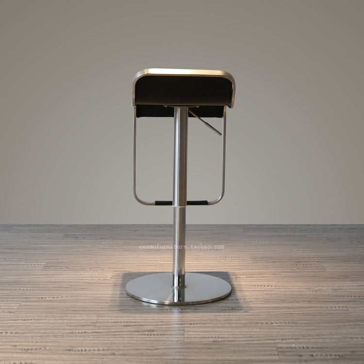 简摩 现代家用餐厅酒店真皮升降吧椅