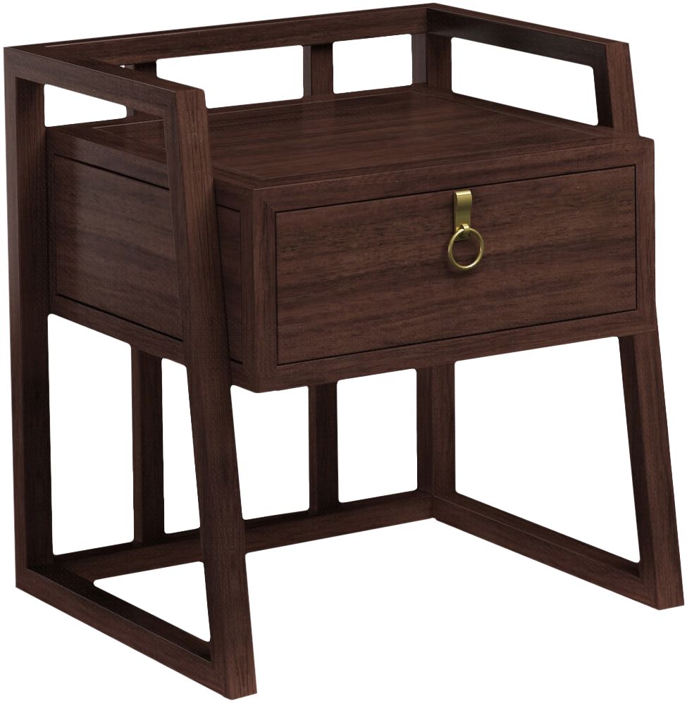 蓝尚 新中式实木简约带抽屉床头柜