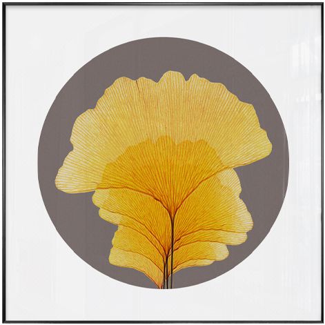 新中式现代装饰画银杏叶客厅沙发背景墙挂画餐厅玄关酒店别墅壁画
