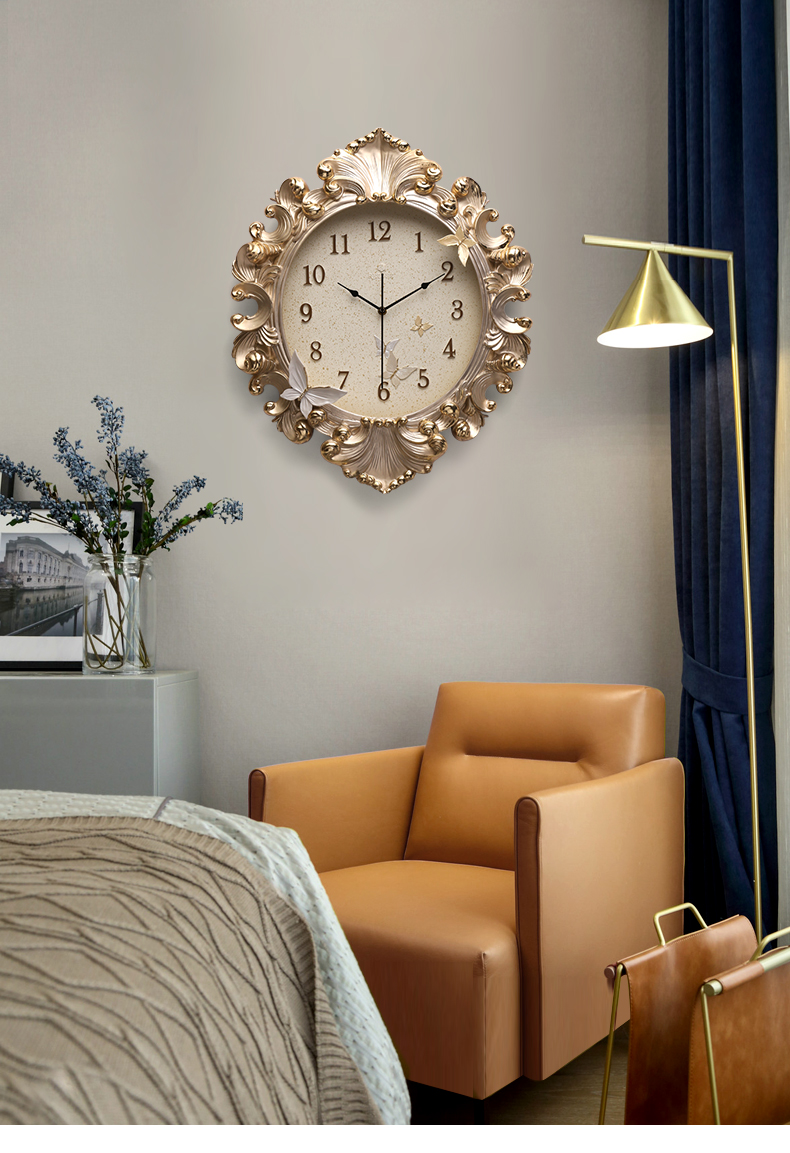 欧式挂钟客厅时钟艺术个性挂表圆形家用静音豪华装饰钟表石英钟