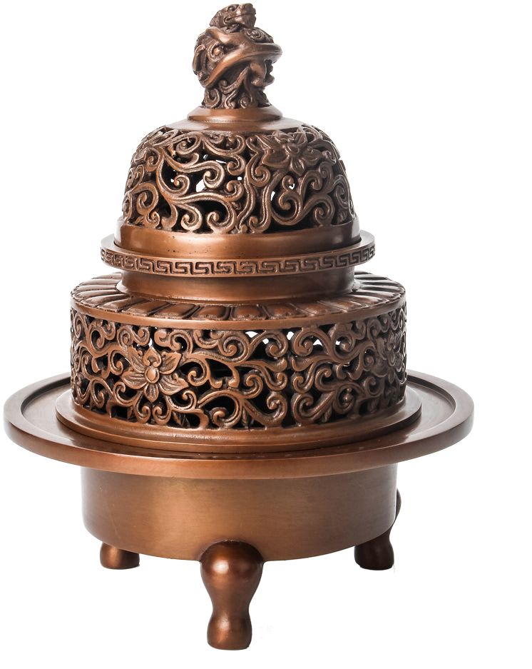 朱炳仁铜 新中式龙钮三足熏炉香薰炉-香薰炉-2021