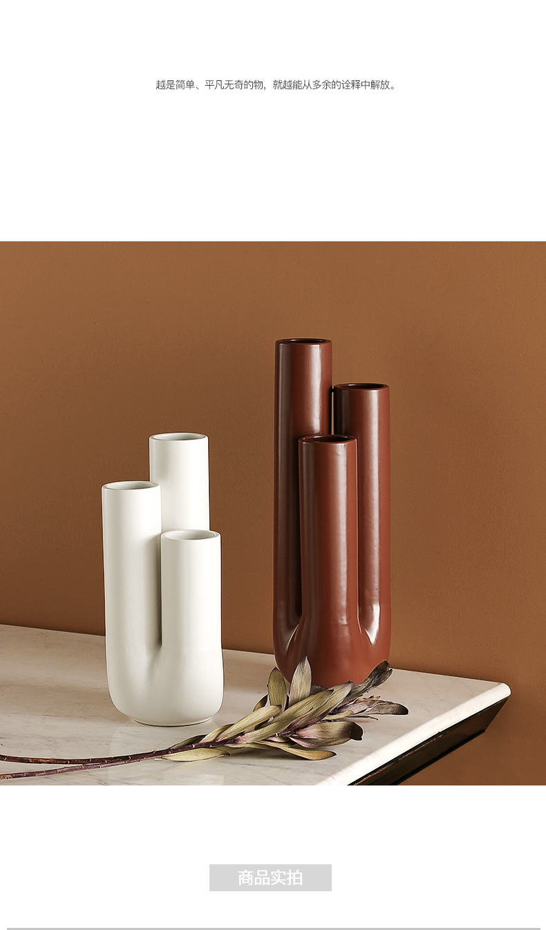 best west 几何创意陶瓷花瓶摆件现代设计师样板房客厅装饰品轻奢