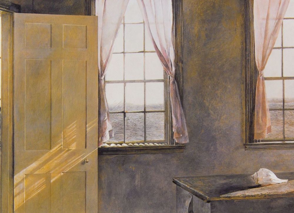 安德鲁怀斯窗边微风无框画复古装饰画挂画有框画不够none艺术art-油画