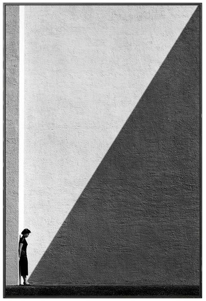 lilili映画靠近阴影摄影作品黑白装饰画墙画客厅挂画简约现代风景人物