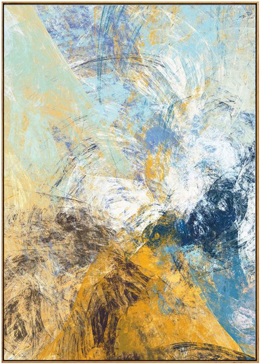 色彩密码 北欧风格手绘油画 现代简约抽象竖款玄关办公室装饰墙画