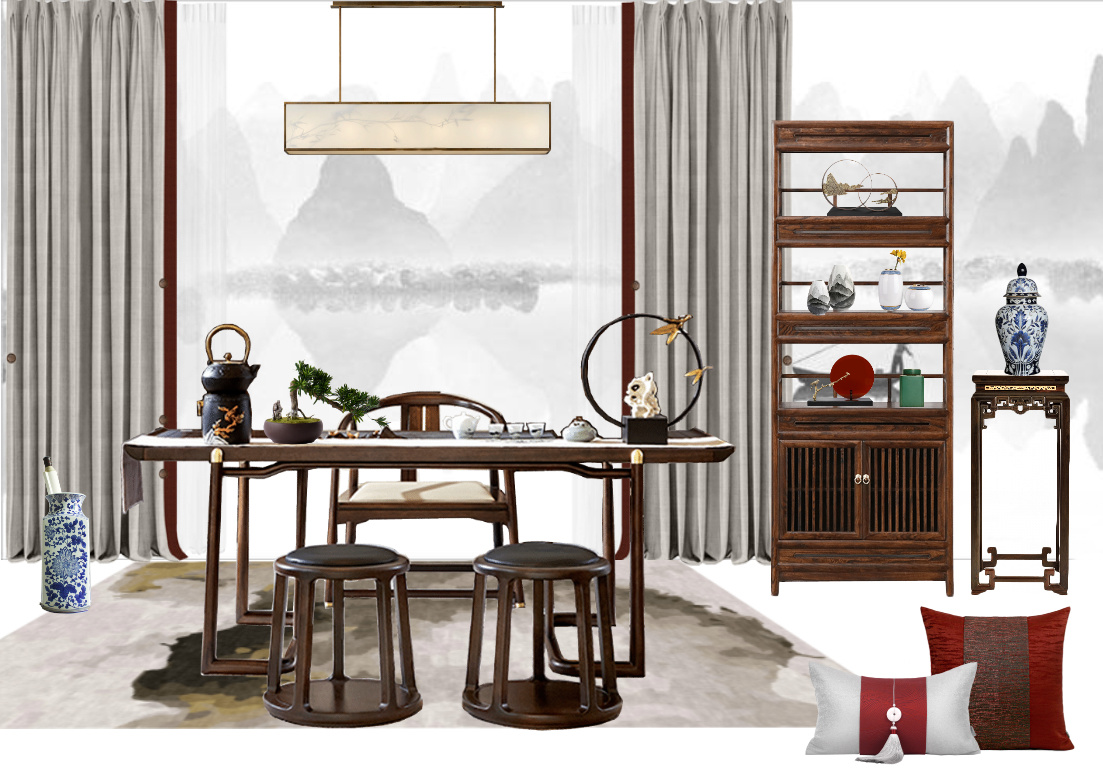 奥海望州府茶室-美间设计