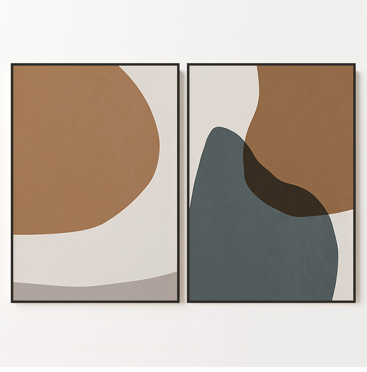 印象画都 北欧ins装饰画简约色块撞色客厅餐厅背景画轻奢艺术小众抽象