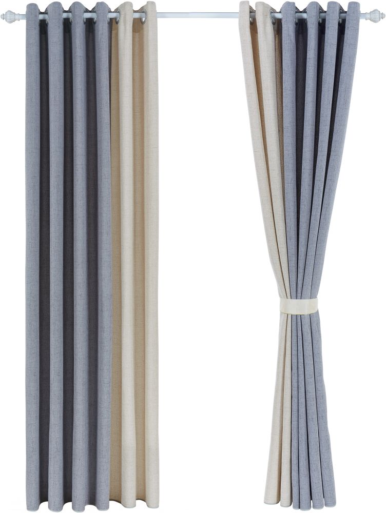 城市领秀窗帘纯色拼接棉麻中式新中式窗帘