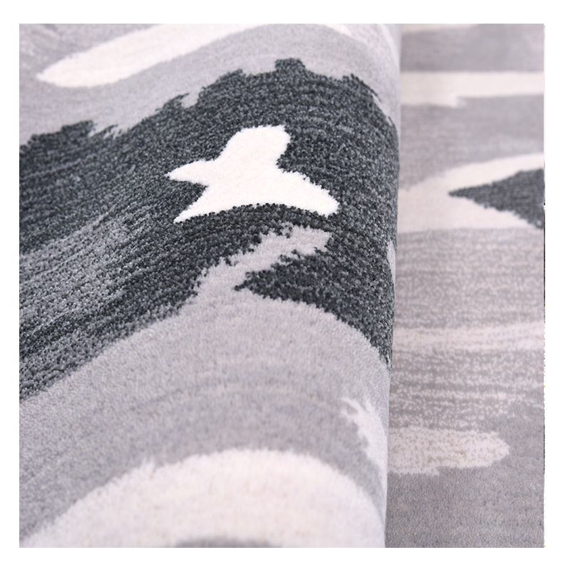 麦克罗伊 现代简约进口羊毛纯色素色灰色卧室满铺床前毯设计师定制