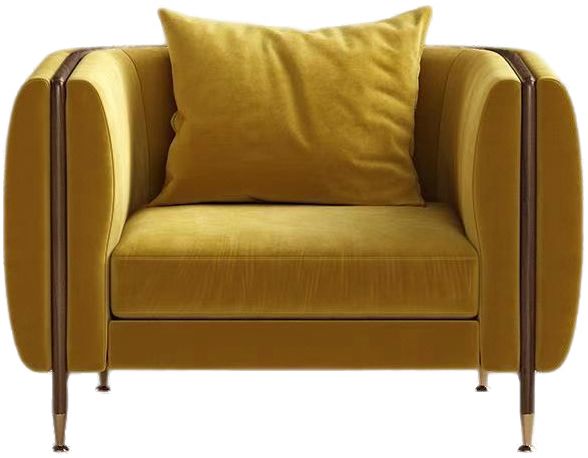 桉阔 现代中式布艺单人沙发