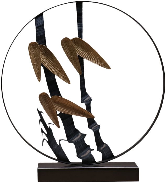 新中式创意禅意铁艺招财竹工艺品摆件客厅电视柜玄关艺术品装饰品