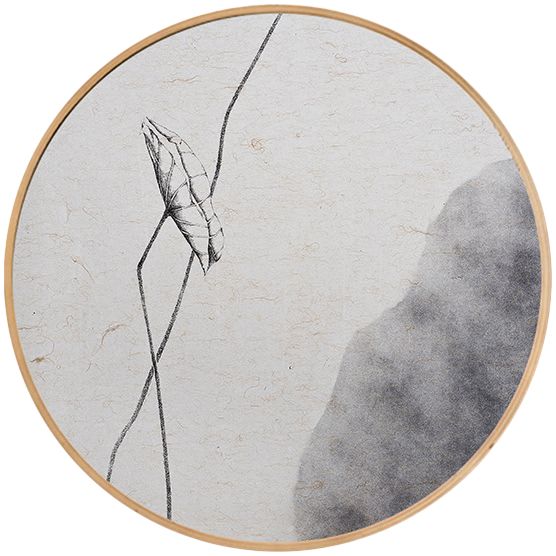 画为 新中式水墨莲蓬禅意国画书法