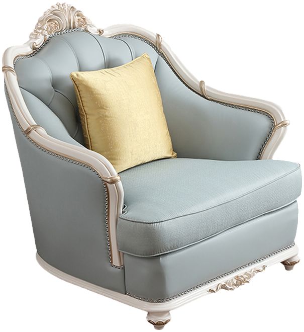 卫诗理 法式轻奢真皮全实木单人沙发