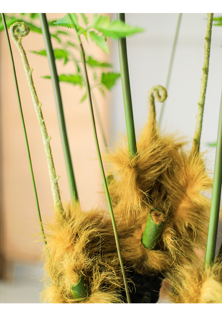 七茉家居 qimo home 北欧风仿真猴头蕨植物盆栽大型室内客厅落地绿植