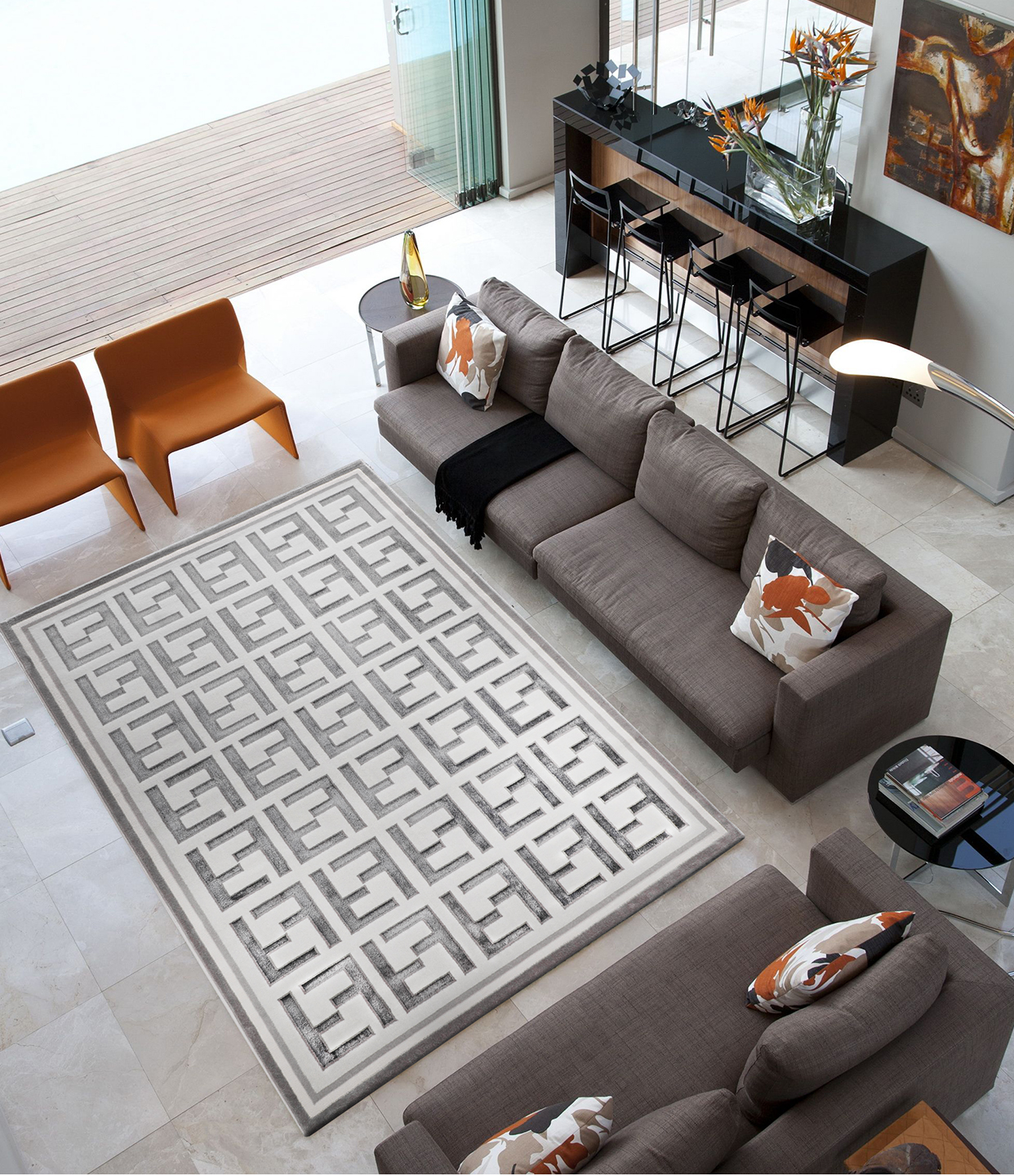 毯者 现代意大利fendi进口轻奢地毯