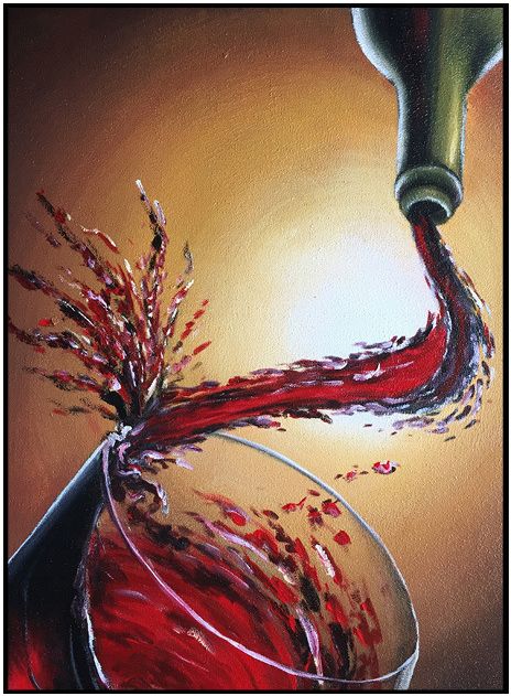 杯酒人生 纯手绘油画 红酒酒杯现代简约欧式餐厅双联组合装饰画